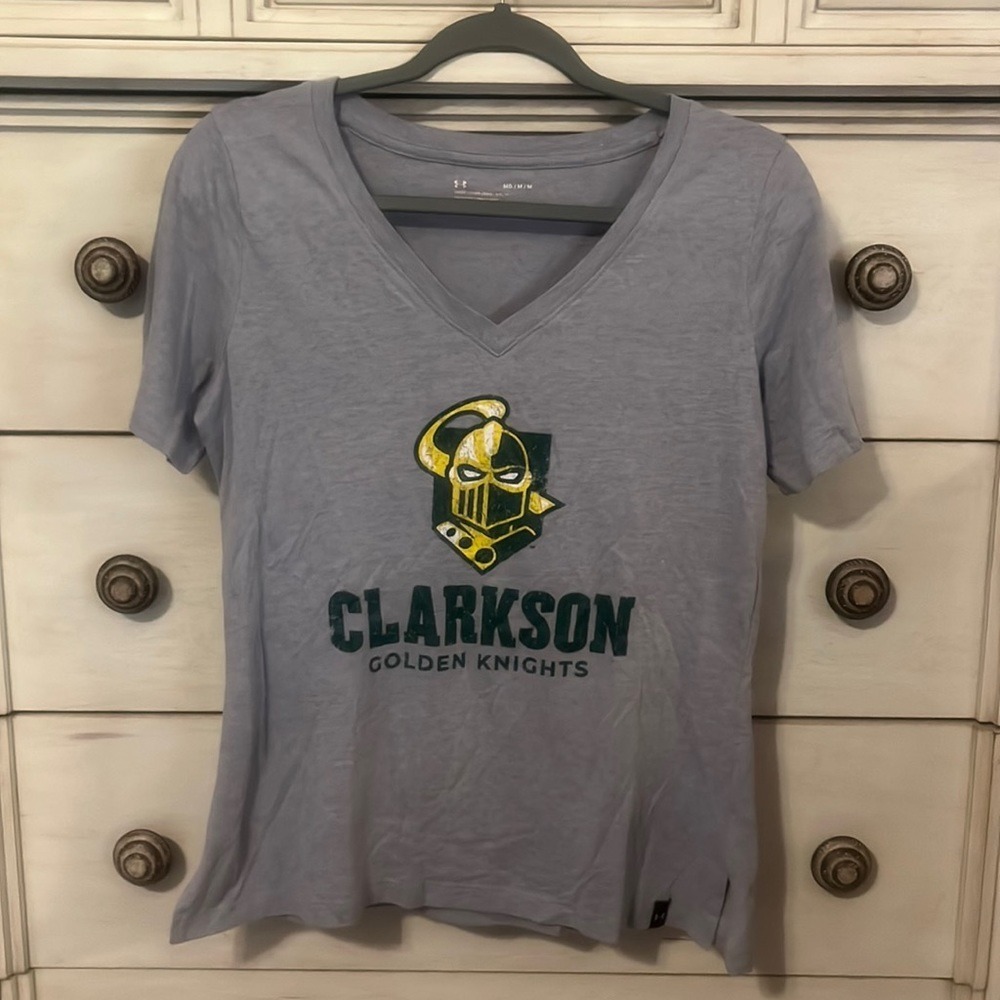 Under Armour Clarkson Golden Knights V-Neck T-Shirt Gray Womens Medium Loose Fit - Picture 2 of 4